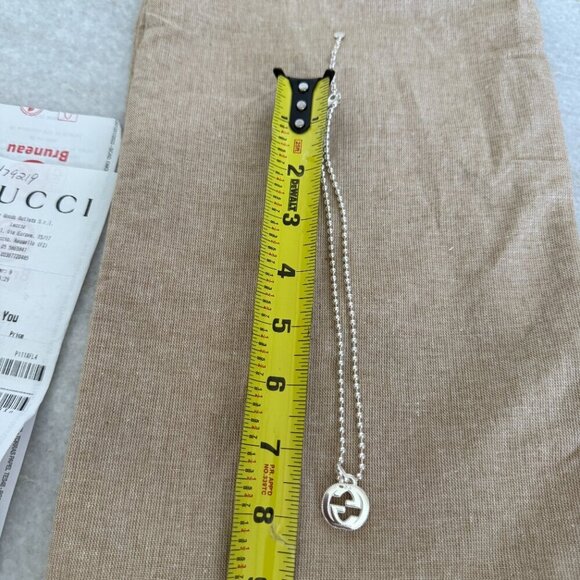 Gucci Silver 925 Interlocking GG Silver‎ Necklace, NWT, style 479219 - Picture 6 of 15